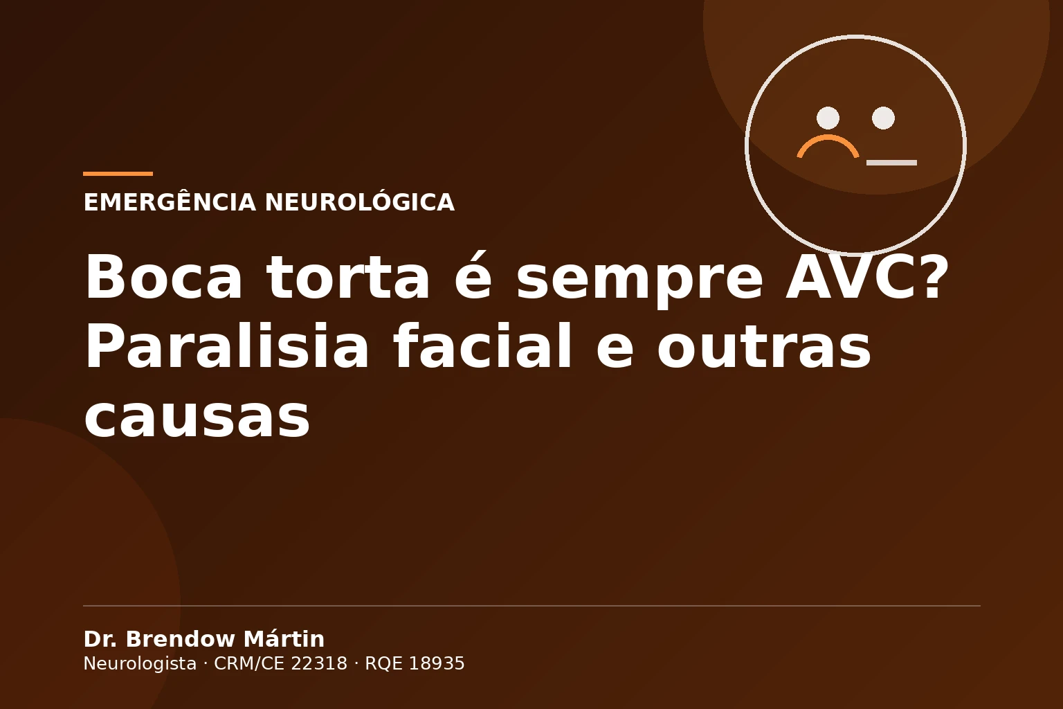 Boca torta é sempre AVC? Paralisia facial e outras causas