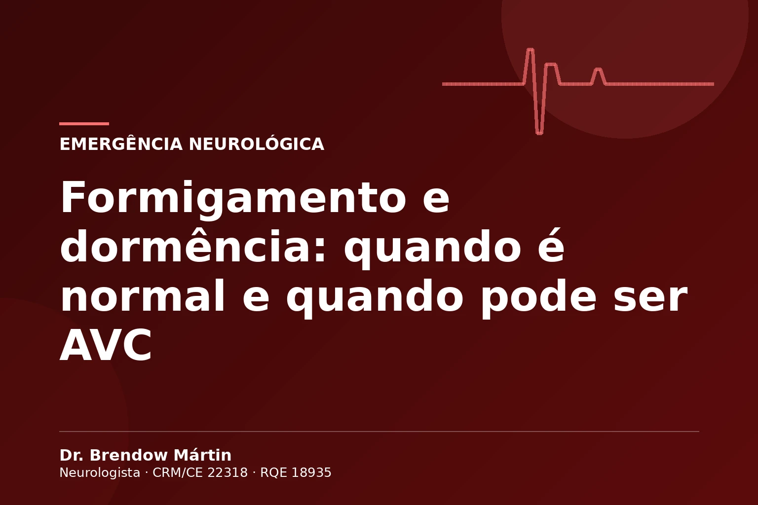 Formigamento e dormência: quando é normal e quando pode ser AVC